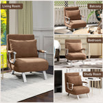 Sofa Bed Foldable Portable Armchair Sleeper With Pillow | One Size | Brown