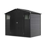 8x5.7ft Large Outdoor Metal Tool Shed With Apex Roof – Lockable Double Doors, Ventilated & Weather-resistant Garden Storage Shed | Anthracite