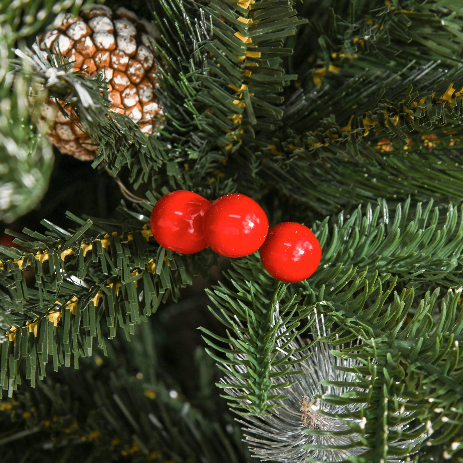 5ft Artificial Snow Dipped Christmas Tree Xmas Holiday Pencil Tree Green | 5ft | Multi Colour