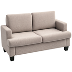 138 Cm Chenille Fabric Loveseat Sofa With S-springs | Brown