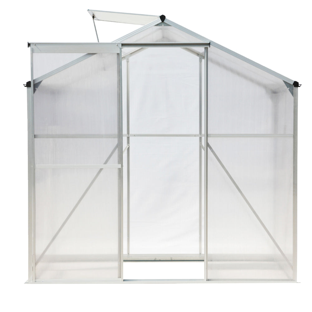 6 x 4FT Aluminium Hobby Greenhouse With Openable Window | One Size | Clear