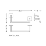 Towel Rail, 25cm, Self-adhesive, Chrome, Asymmetrical, Stick Collection