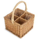 Unpeeled Bottle Carrier Wicker Basket | 4 | Brown