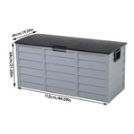 290l Waterproof Large Plastic Garden Storage Box With Wheels | Black