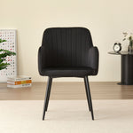Charlotte Velvet Dining Chairs Set Of 2 - Modern Elegance And Comfort | Black