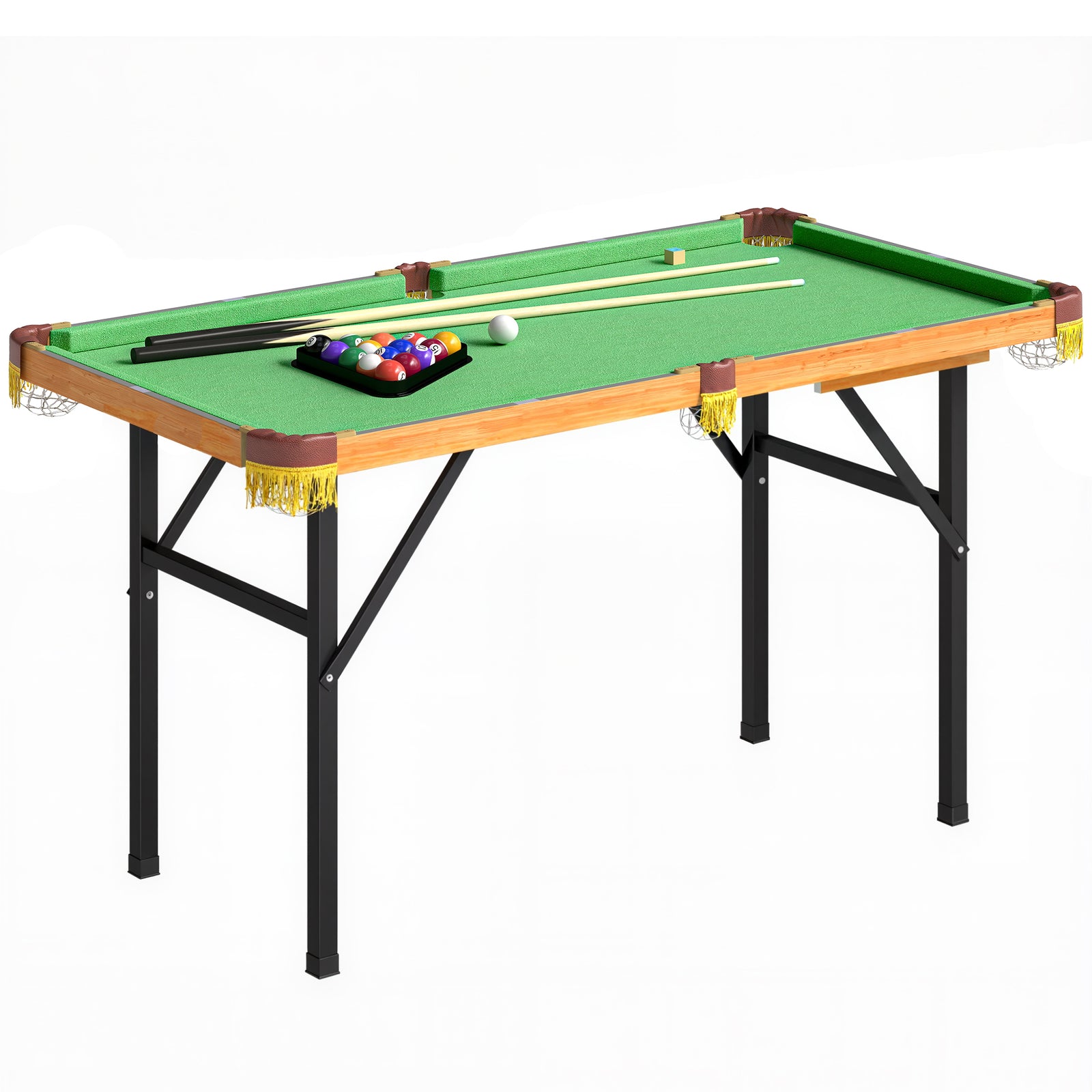 SPORTNOW 4ft Folding Pool Table, Mini Billiards Table Set For Kids