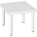 Garden Side Table Outdoor Square Coffee Table - White