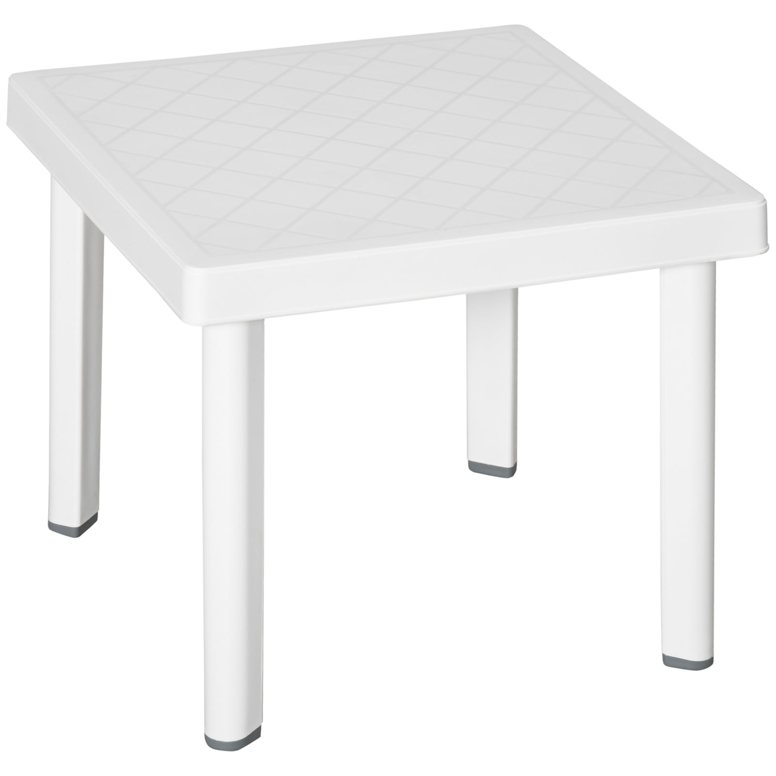 Garden Side Table Outdoor Square Coffee Table - White