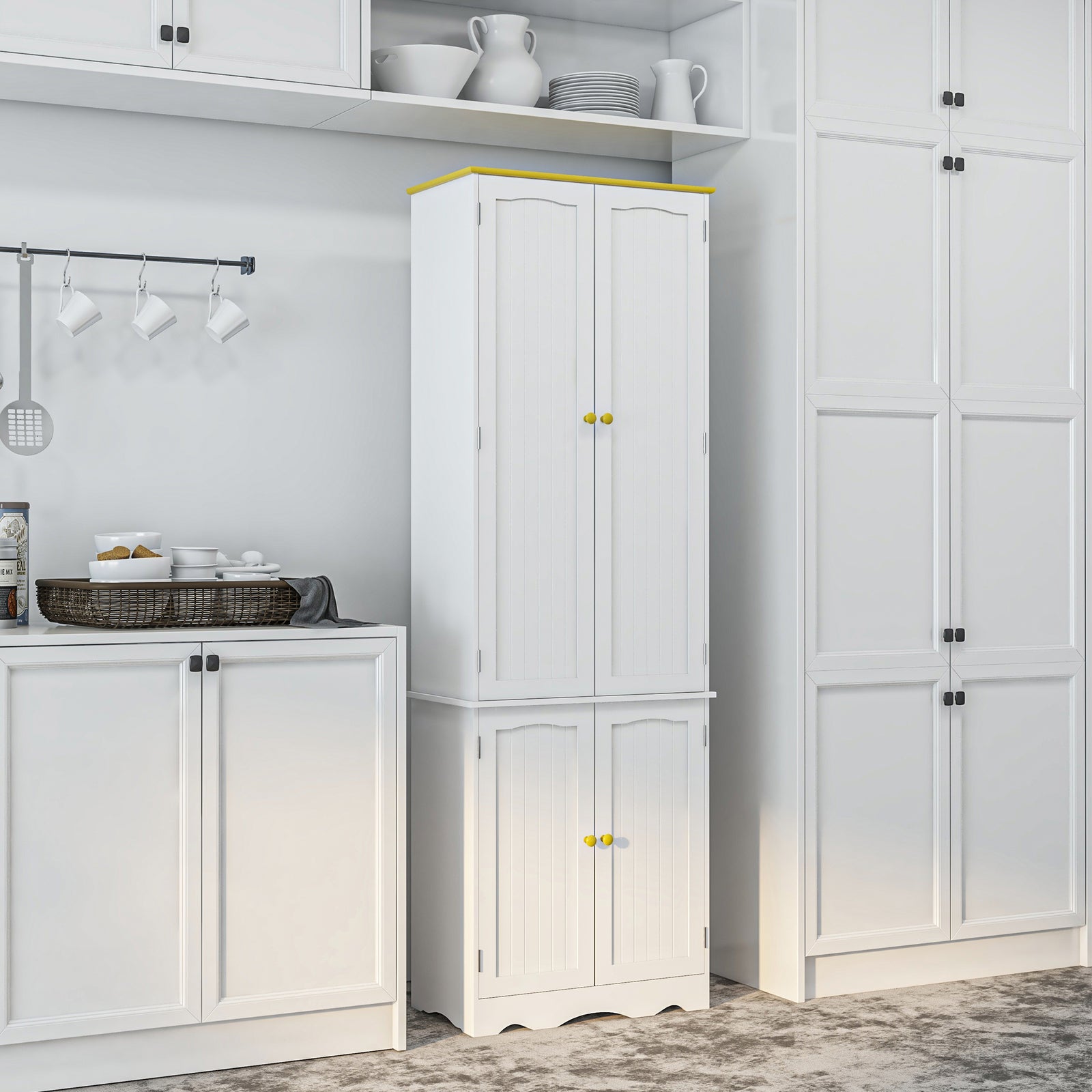 Farmhouse Cupboard With 4 Shelves