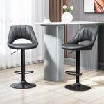 Barstools Set Of 2 Swivel Pu Leather