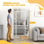 180cm Extra Tall Pet Gate Cat Gate With Narrow Gap, 76-104cm Wide