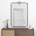 Breeins Rectangular Silver Accent Wall Mirror 60x90 Cm, Metal Frame, Decorative Home Wall Mirror