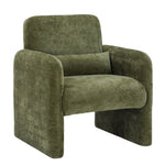 Chenille Modern Accent Chair With Lumbar Pillow | Green