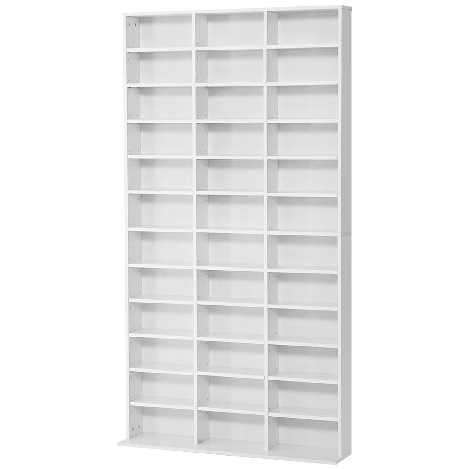 Cd Dvd Media Storage Shelves Display Shelf Racks Wooden | One Size | White