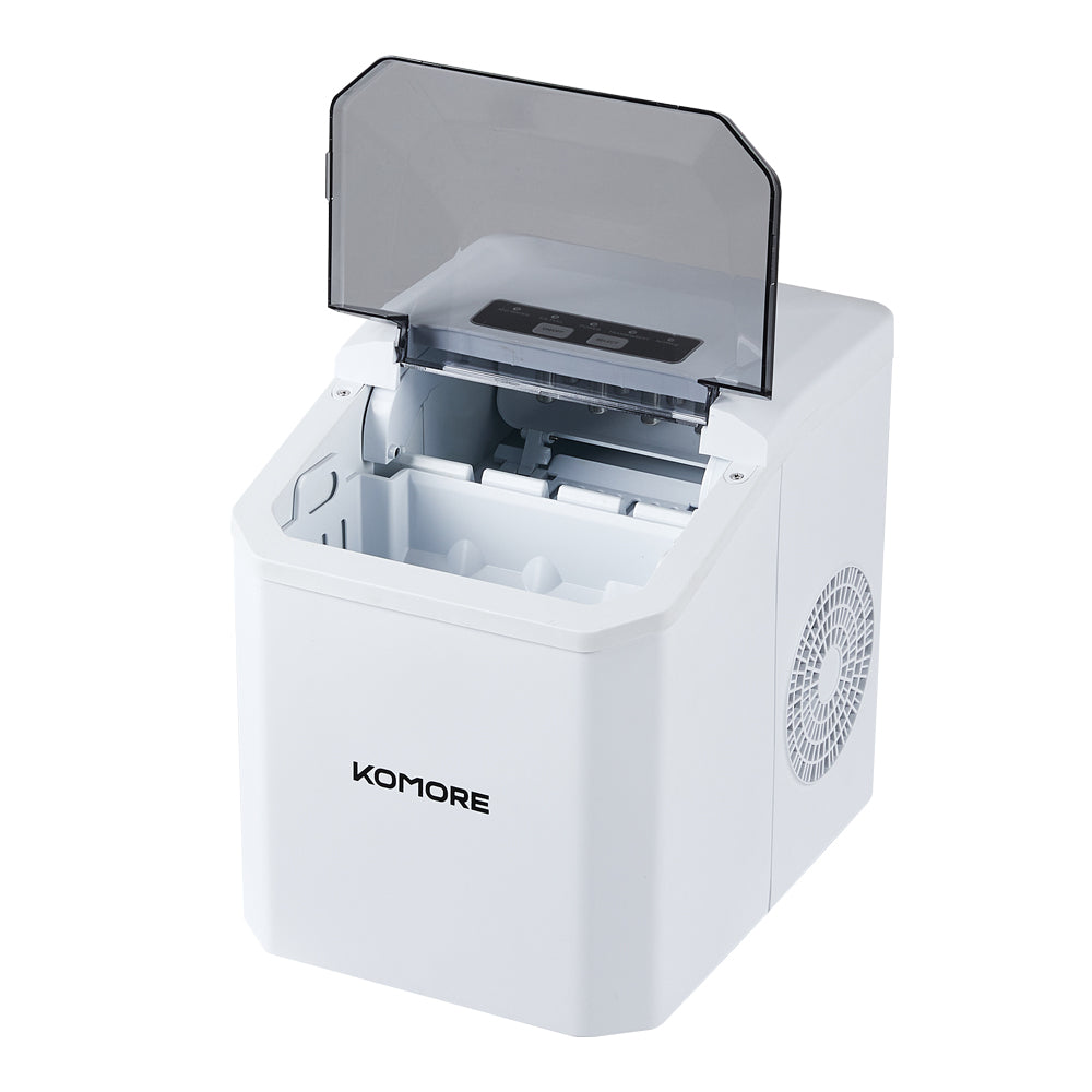 Breeins 12kg/24h Portable Ice Maker Machine 1.3l Self-cleaning Countertop Ice Cube Maker With Ice Scoop & Basket White