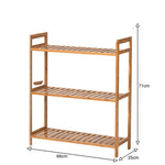 Tiered Bamboo Wood Book Storage Shelf | Medium