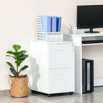 Mobile Lockable File Cabinet With Hanging File Folder | One Size | White