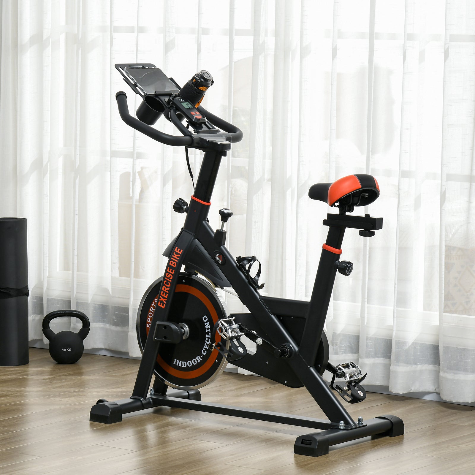 8kg Flywheel Exercise Bike W/ Adjustable Height, Resistance | Black
