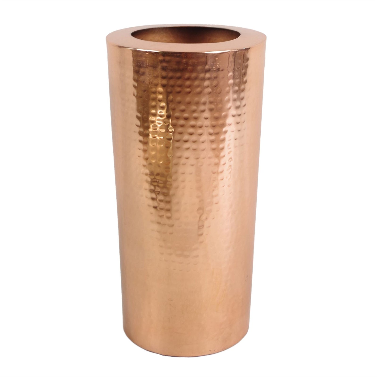 Leaf Metal Vase Large 15 X 30cm High Hammered Antique Copper Colour
