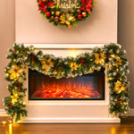 270cm Spruce Artificial Greenery Christmas Garland With 50 Led Warm White Lights | Yellow