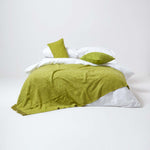 Nirvana Handwoven Slub Cotton Throw | 255cm x 360cm | Lime Green