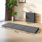 HOMCOM 6ft Foldable Gymnastics Mat, Tri-fold 2" Thick Crash Mat, Grey