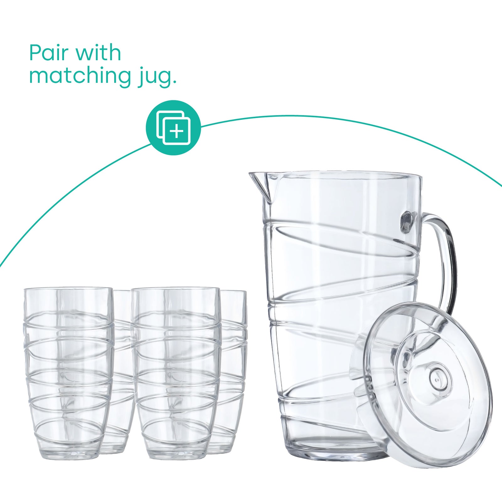Swirl Plastic Tumbler Set Of 4