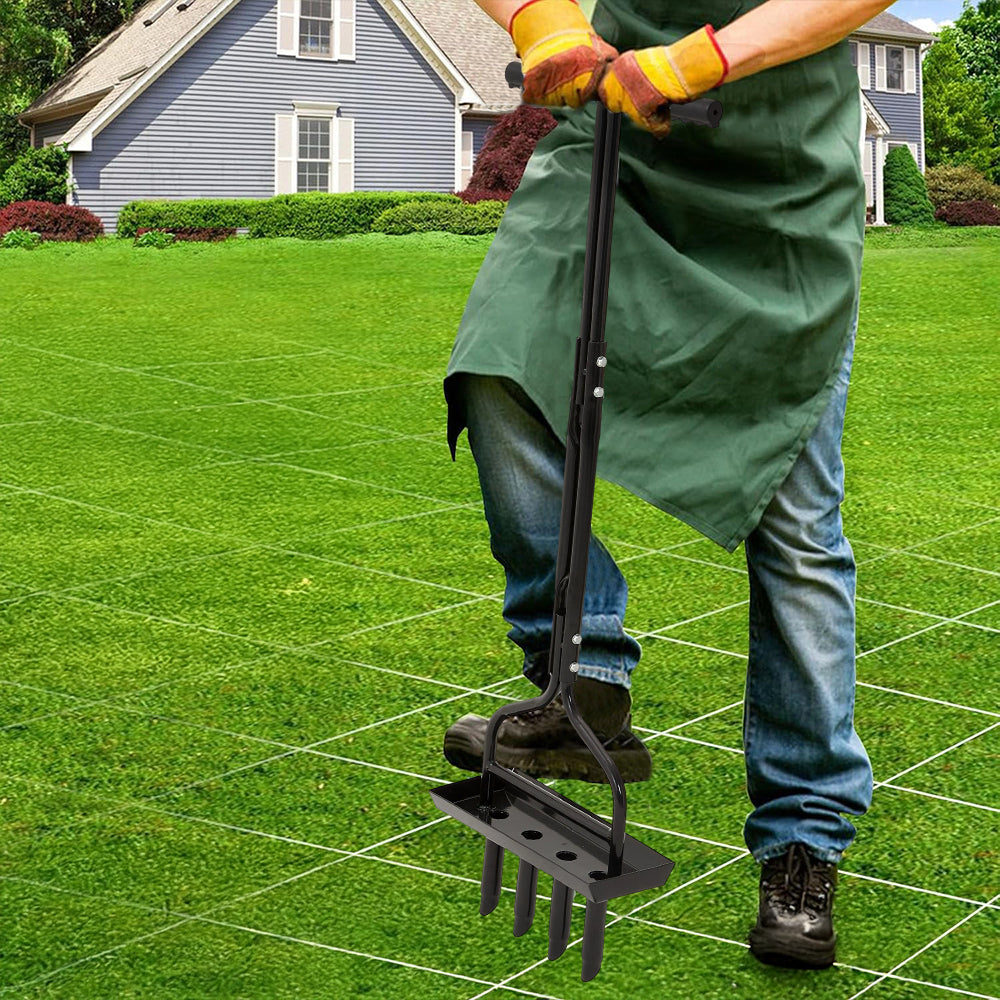 Lawn Aerator With Soil Core Storage Tray