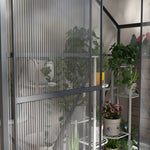 6x2.5ft Aluminium Polycarbonate Greenhouse | Dark Gray