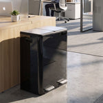 2x30l Kitchen Bin, Stainless Steel Recycling Bin | Black