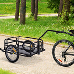 Folding Bicycle Cargo Cart With Hitch Black