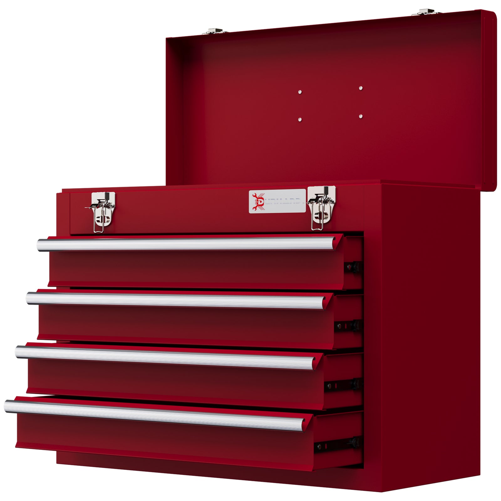 Lockable 4 Drawer Tool Chest With Ball Bearing Slide Drawers | Red