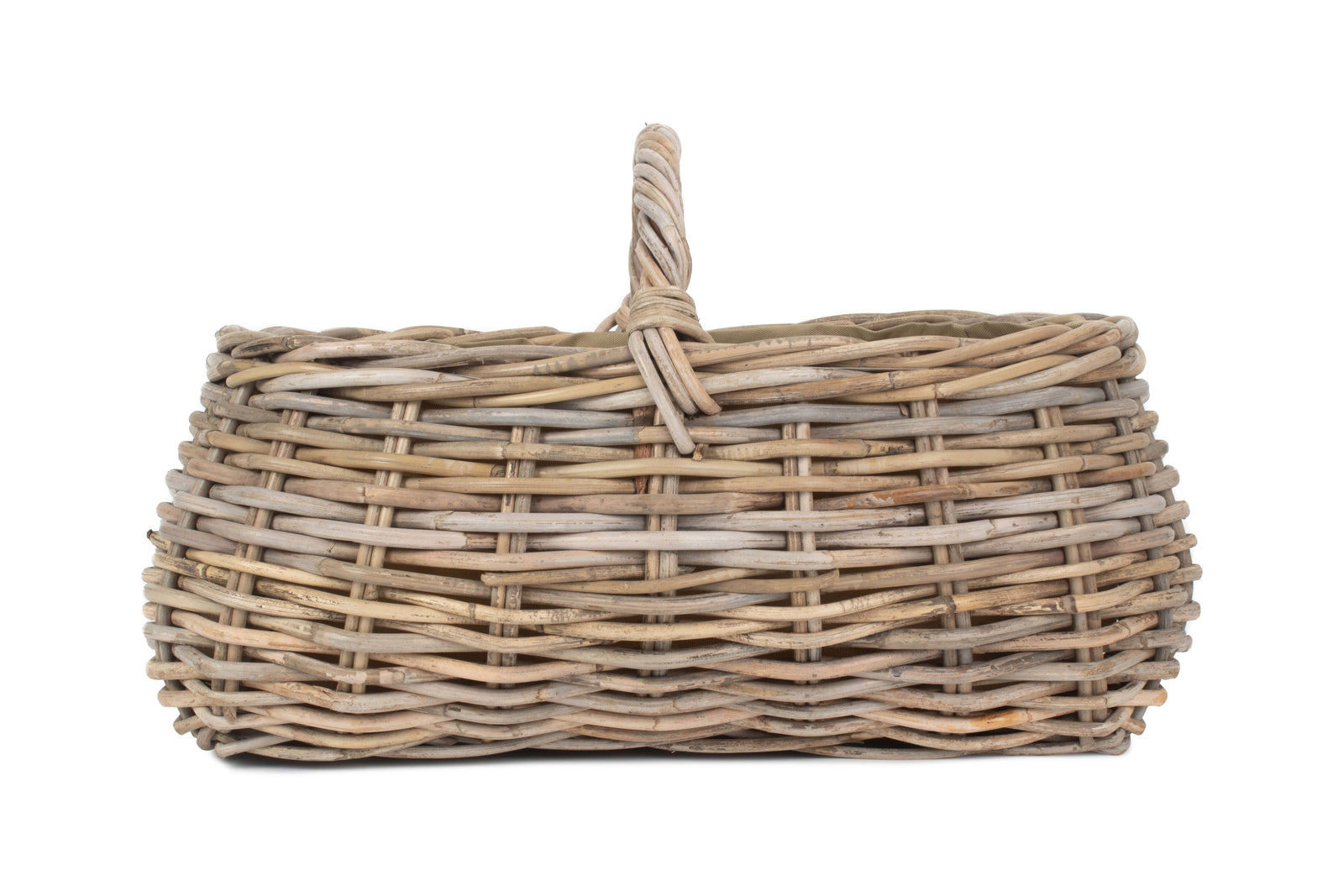 Grey Rattan Market Basket | Beige
