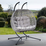 Beauchamp Swinging Double Garden Seat | One Size | Light Grey