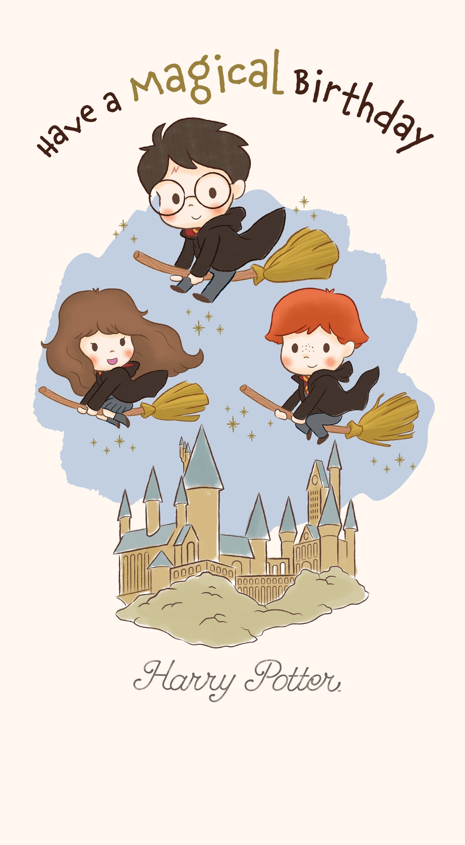 Harry Potter Cartoon Birthday Card Official Product