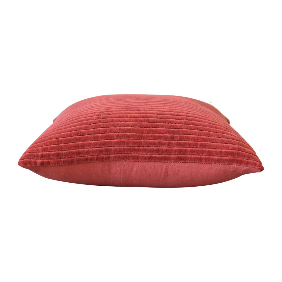 Ribbed Cushion Set, Velvet Fabric | Set of 2 | Red