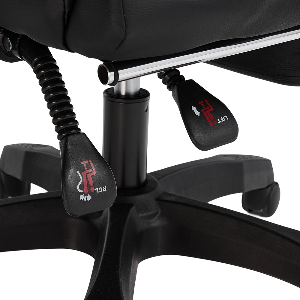 Rgonomic Gaming Chair With Adjustable Height & Backrest Office Computer Chair With Footrest And Pillow | Black