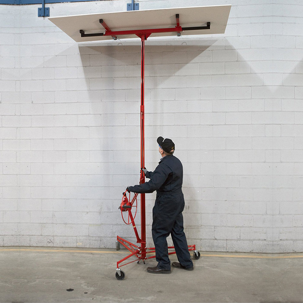 16ft Rolling Drywall Lifter Panel Hoist Jack Tool | Red