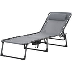Lounger Reclining Camping Bed 5-position Adjustable
