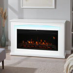 1000w/2000w Inset Electric Fire And Mantel Reach Up To 30 M², White