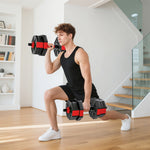4-in-1 Adjustable Weight Dumbbells Set, Free Weights | 20kg | Red