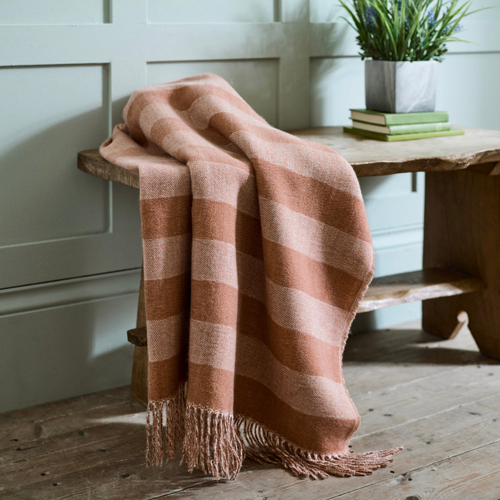 Elgin Supersoft Yarn Dyed Jacquard 130x160cm Throw Blankets | 130cm x 160cm | Orange