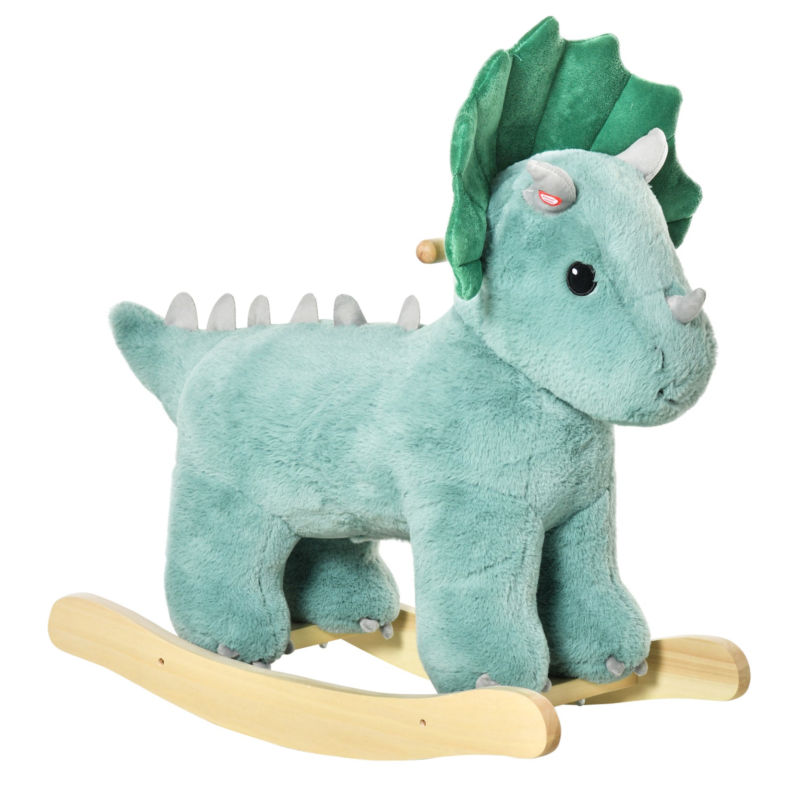 Kids Plush Ride-on Rocking Horse Triceratops-shaped Toy For 36-72 Months