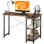 HOMCOM L-shaped Computer Desk Study Workstation With 2 Shelves, Steel Frame