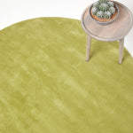 Hand Tufted Plain Cotton Large Round Rug | 70cm x 70cm | Green