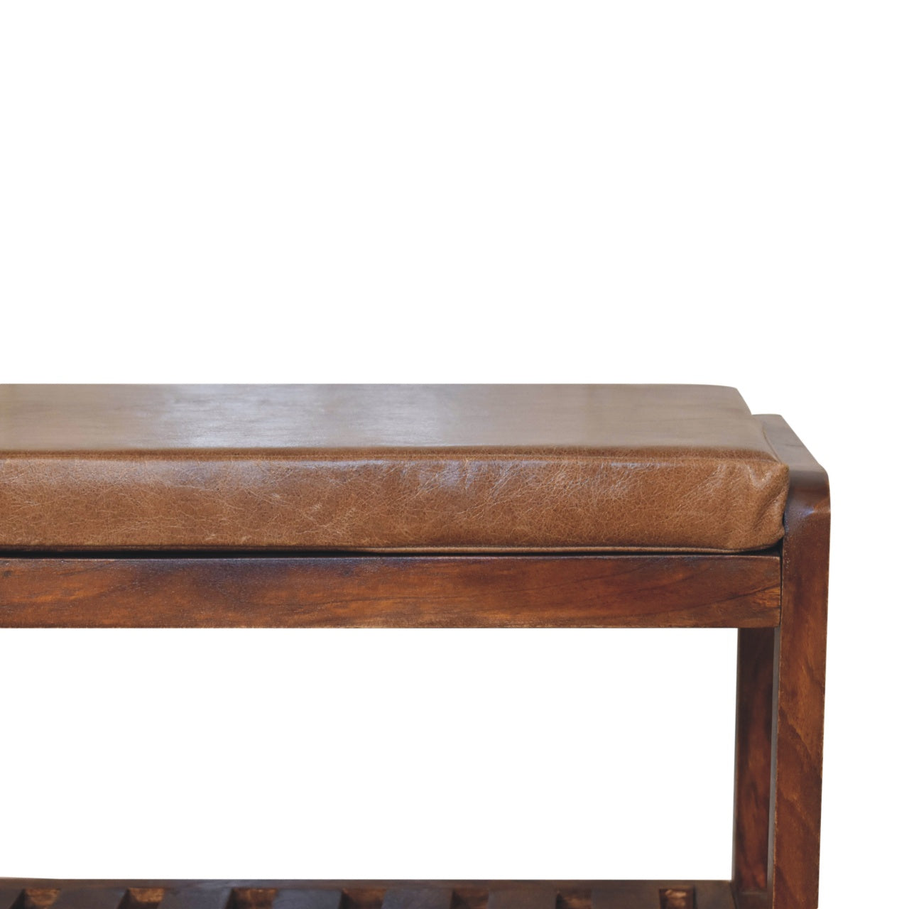 Solid Wood Buffalo Slatted Hallway Bench