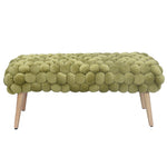 Cushla Bubbly Velvet Large Footstool | Green