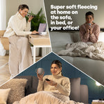 Heated Throw Electric Blanket With Washable Fleece Cover Cream