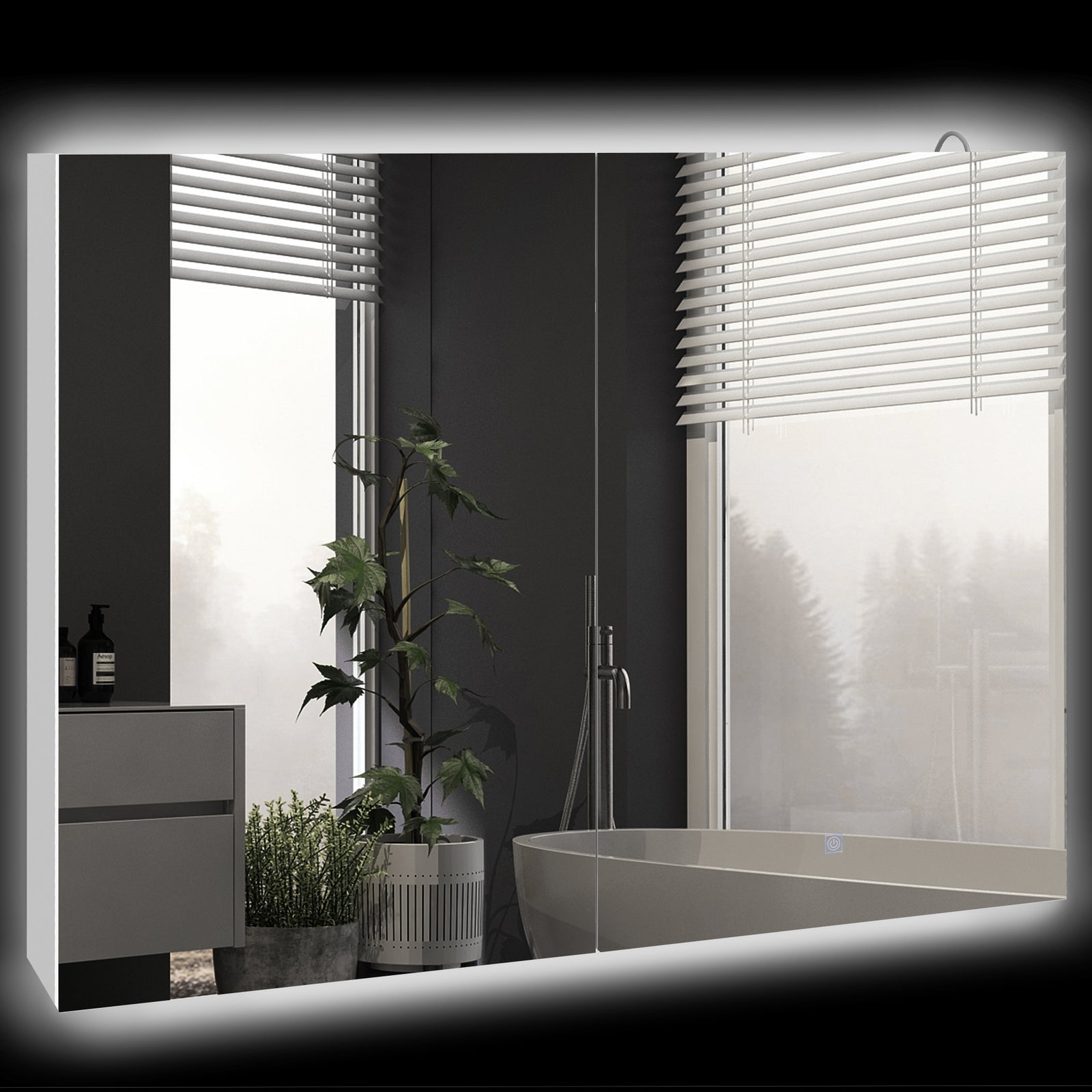 Wall Mounted Bathroom Storage Cupboard With Mirror Led Usb