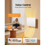 1000w/1500w/2000w Convection Heater With Wifi App & Voice Control, 3 Modes, Smart Thermostat, 24h/7d Timer, Child Lock, Wall Mounted Or Freestanding | Small